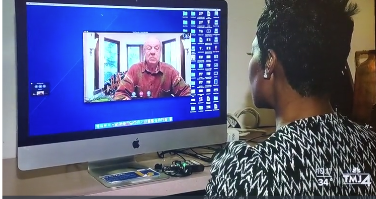 Attorney Hupy on a video conference