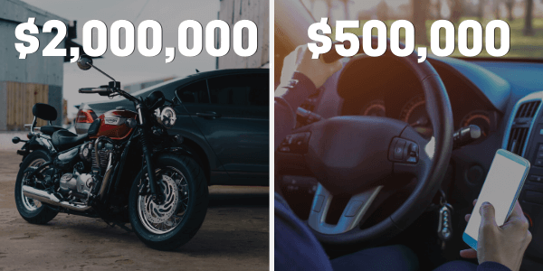 $2 million motorcycle accident case result and $500,000 car accident case result