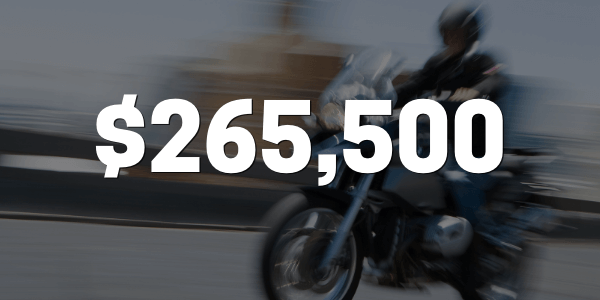 Motorcyclist awarded $265,500